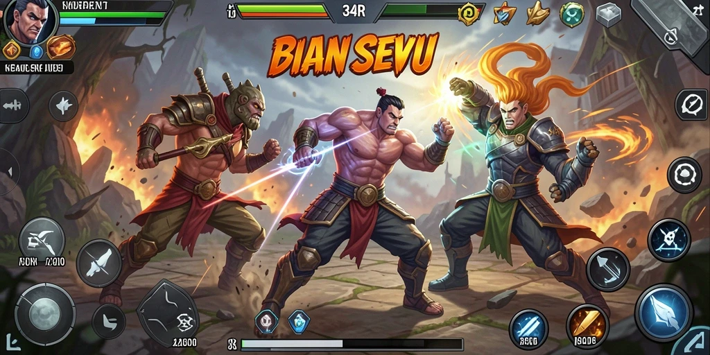 Tampilan gameplay <strong>34R</strong> yang menegangkan dengan aksi pertarungan yang seru.