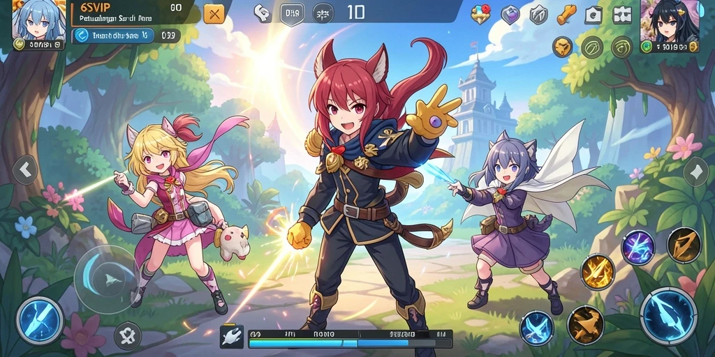 Gameplay seru 6SVIP dengan karakter Anime ikonik.