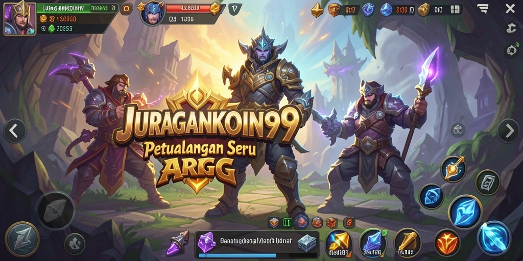 Screenshot menampilkan aksi seru dalam gameplay ARPG JURAGANKOIN99.
