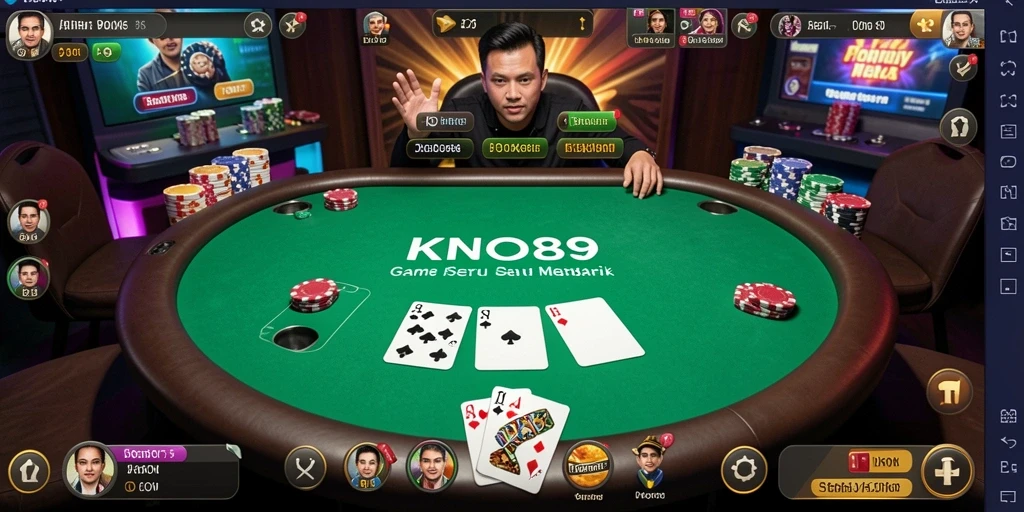 Screenshot gameplay KNO89 menunjukkan keseruan permainan poker yang menegangkan.
