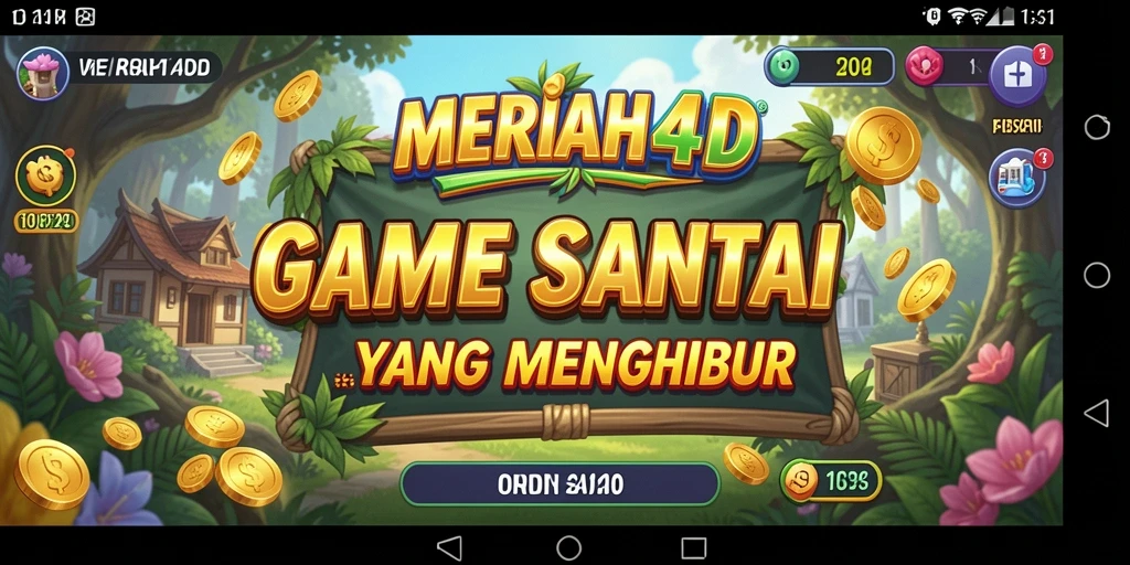 Screenshot gameplay MERIAH4D yang penuh warna dan menghibur.