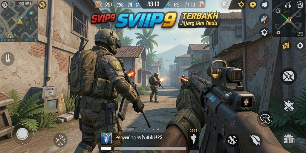 Screenshot gameplay <strong>SVIP9</strong> menampilkan pertempuran intens dalam lingkungan mendetail.