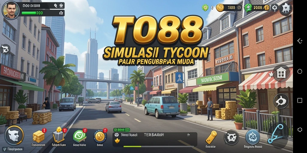 Screenshot gameplay TO88 menampilkan simulasi bisnis yang seru.