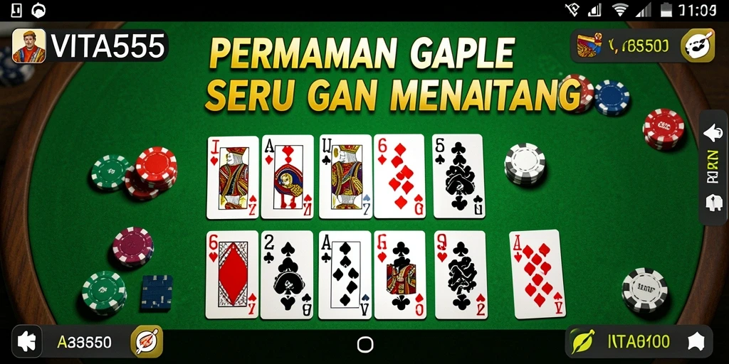 Tampilan gameplay seru dalam permainan Gaple VITA555.